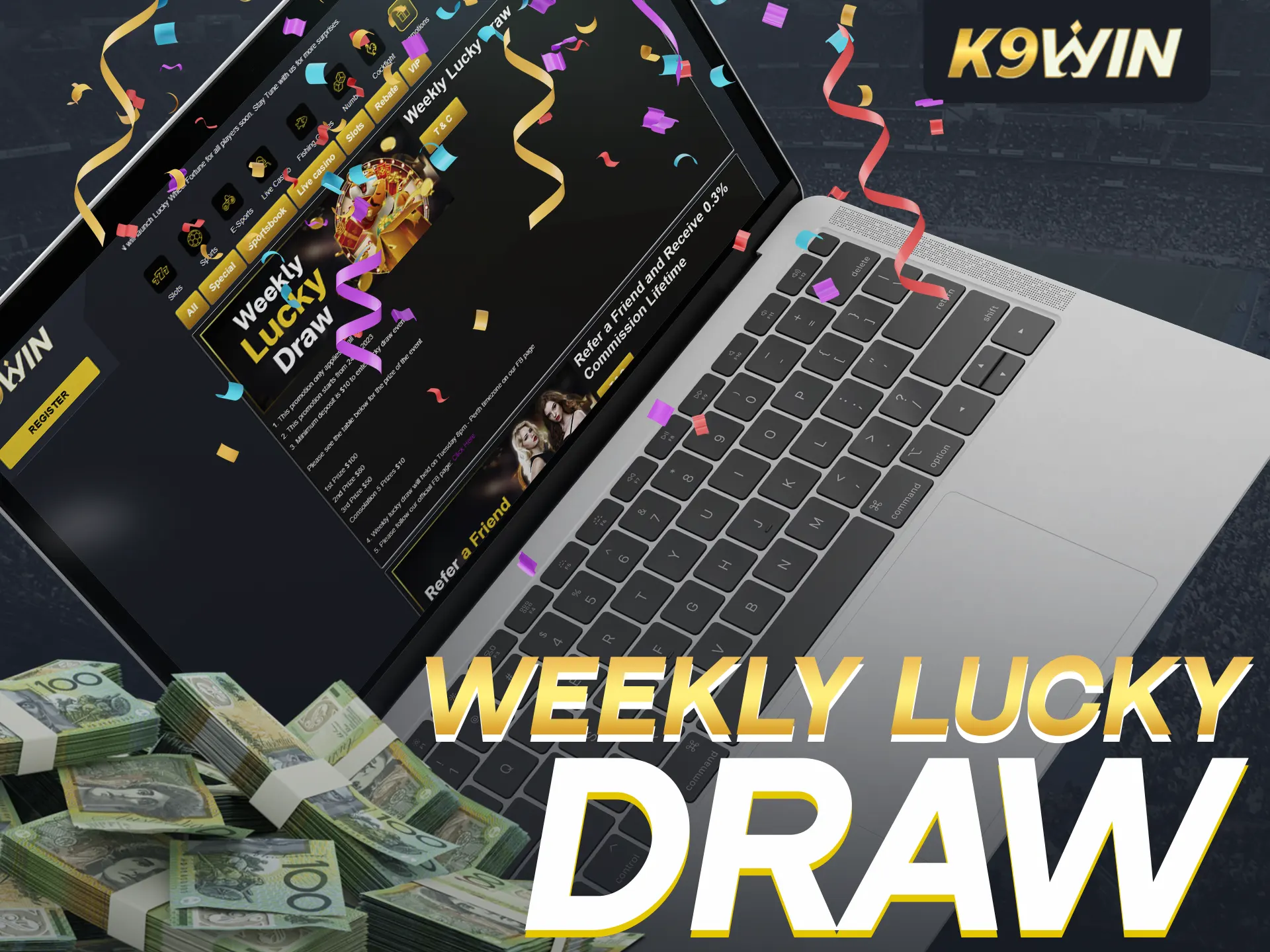 Join K9Win's weekly lottery for big prizes!