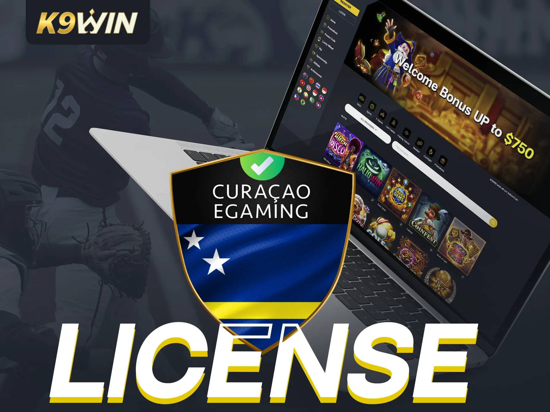 K9Win ensures secure, fair gaming with Curacao licensing.