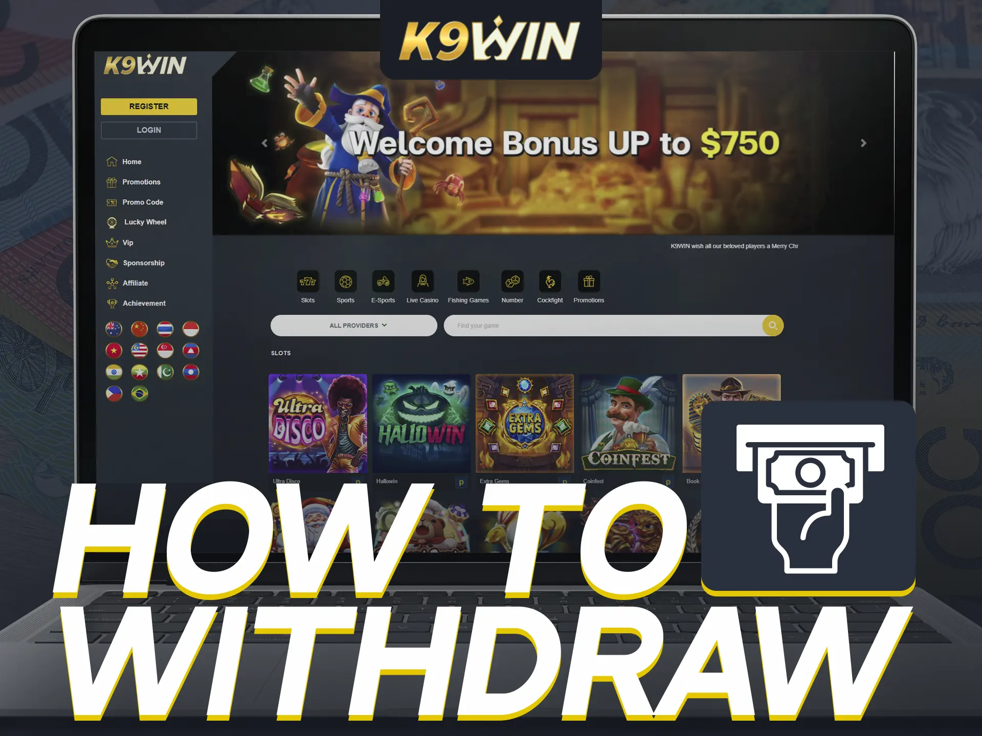 Withdraw funds from K9WIN with varying maximum limits based on VIP level.