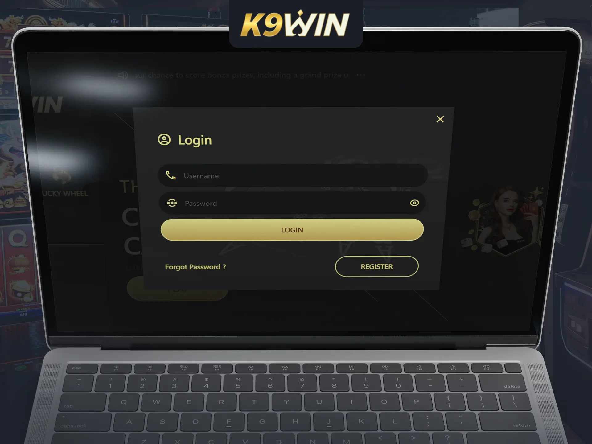 Logging in to your personal account is easy at K9Win.